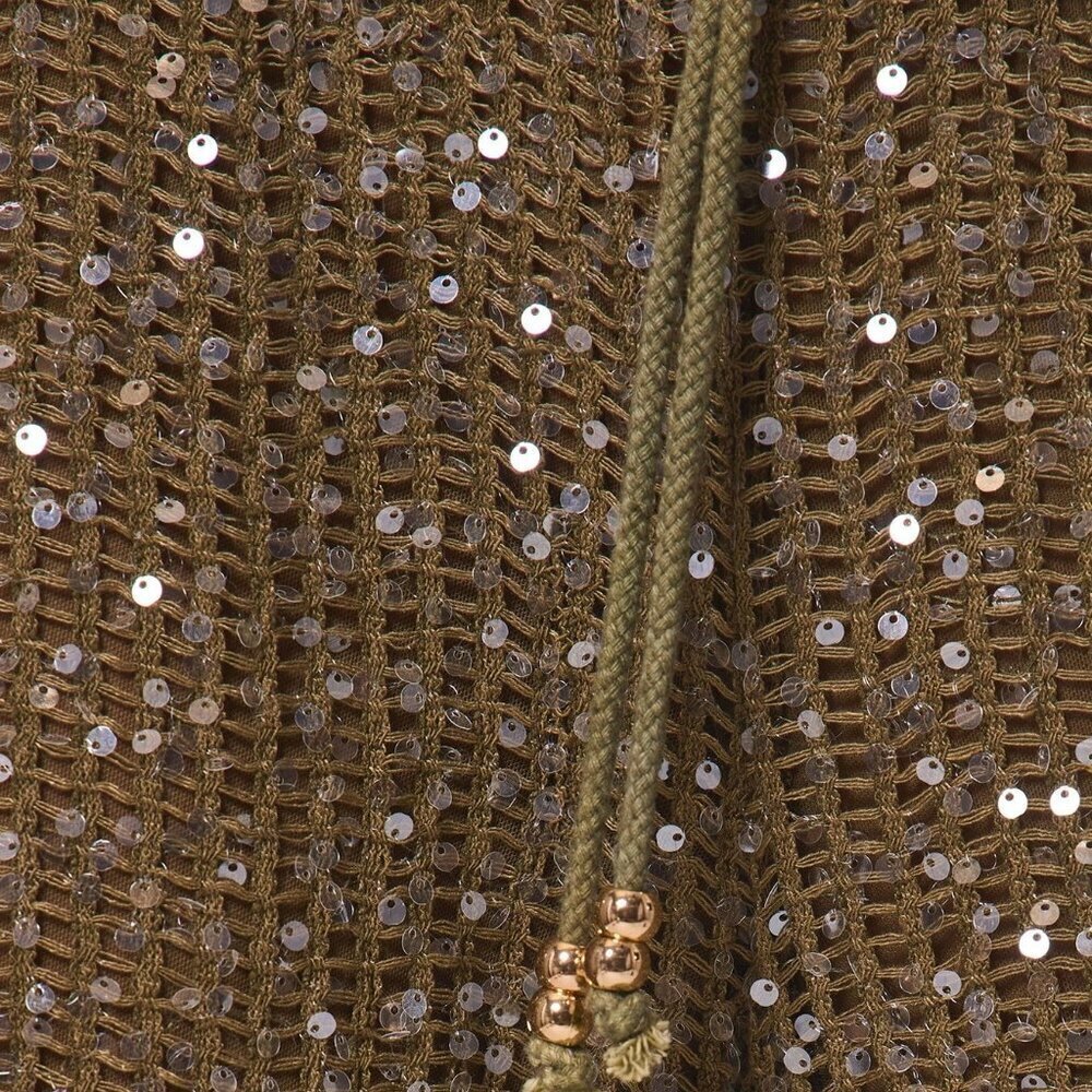 Olive Green Boho Women's Resort Knit with sequin pants - Picture 8 of 8